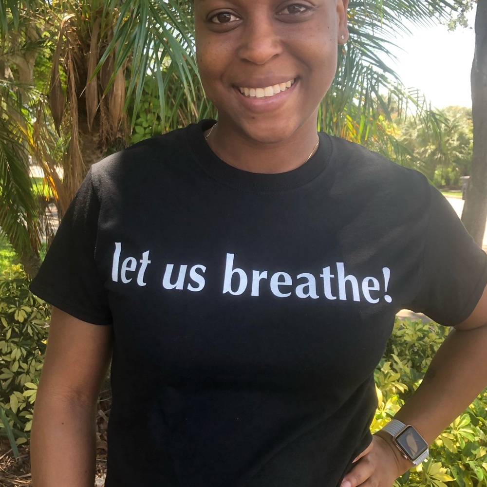 let us breathe!  Black tees .. all sizes